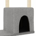 vidaXL Ansamblu pisici, stâlpi din funie sisal, gri deschis, 97,5 cm vidaXL Ansamblu pisici, stâlpi din funie sisal, gri deschis, 97,5 cm