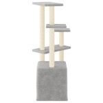 vidaXL Ansamblu pisici cu stâlpi din funie sisal, gri deschis, 107,5cm vidaXL Ansamblu pisici cu stâlpi din funie sisal, gri deschis, 107,5cm
