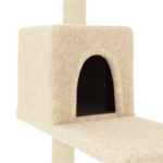 vidaXL Ansamblu de pisici cu stâlpi din funie de sisal, crem, 95 cm vidaXL Ansamblu de pisici cu stâlpi din funie de sisal, crem, 95 cm