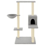 vidaXL Ansamblu de pisici, stâlpi din funie sisal, gri deschis, 95 cm vidaXL Ansamblu de pisici, stâlpi din funie sisal, gri deschis, 95 cm
