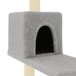 vidaXL Ansamblu de pisici, stâlpi din funie sisal, gri deschis, 95 cm vidaXL Ansamblu de pisici, stâlpi din funie sisal, gri deschis, 95 cm