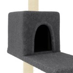 vidaXL Ansamblu de pisici, stâlpi din funie sisal, gri închis, 95 cm vidaXL Ansamblu de pisici, stâlpi din funie sisal, gri închis, 95 cm