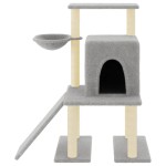 vidaXL Ansamblu pisici, stâlpi din funie sisal, gri deschis, 96,5 cm vidaXL Ansamblu pisici, stâlpi din funie sisal, gri deschis, 96,5 cm