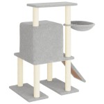 vidaXL Ansamblu pisici, stâlpi din funie sisal, gri deschis, 96,5 cm vidaXL Ansamblu pisici, stâlpi din funie sisal, gri deschis, 96,5 cm