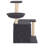 vidaXL Ansamblu pisici cu stâlpi din funie sisal, gri închis, 83 cm vidaXL Ansamblu pisici cu stâlpi din funie sisal, gri închis, 83 cm