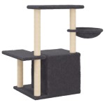 vidaXL Ansamblu pisici cu stâlpi din funie sisal, gri închis, 83 cm vidaXL Ansamblu pisici cu stâlpi din funie sisal, gri închis, 83 cm