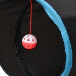 vidaXL Tunel pentru pisici 5 căi, negru și albastru, 25 cm, poliester vidaXL Tunel pentru pisici 5 căi, negru și albastru, 25 cm, poliester