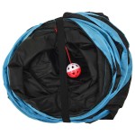 vidaXL Tunel pentru pisici în formă S, negru/albastru 122 cm poliester