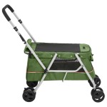 vidaXL Cărucior pliabil pentru câini, verde, 100x49x96 cm, pânză vidaXL Cărucior pliabil pentru câini, verde, 100x49x96 cm, pânză