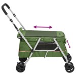 vidaXL Cărucior pliabil pentru câini, verde, 100x49x96 cm, pânză vidaXL Cărucior pliabil pentru câini, verde, 100x49x96 cm, pânză