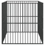 vidaXL Țarc pentru câini cu 4 panouri, negru, oțel galvanizat