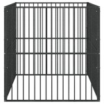 vidaXL Țarc pentru câini cu 4 panouri, negru, oțel galvanizat