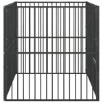 vidaXL Țarc pentru câini cu 4 panouri, negru, oțel galvanizat