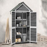 vidaXL Magazie de unelte de grădină gri 89x52,5x175 cm lemn masiv pin vidaXL Magazie de unelte de grădină gri 89x52,5x175 cm lemn masiv pin