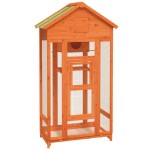 vidaXL Colivie de păsări maro 91,5x53x170 cm din lemn masiv de pin vidaXL Colivie de păsări maro 91,5x53x170 cm din lemn masiv de pin
