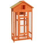 vidaXL Colivie de păsări maro 91,5x53x170 cm din lemn masiv de pin vidaXL Colivie de păsări maro 91,5x53x170 cm din lemn masiv de pin