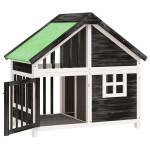 vidaXL Cușcă de câine, gri, 96x60,5x87 cm, lemn masiv de pin vidaXL Cușcă de câine, gri, 96x60,5x87 cm, lemn masiv de pin