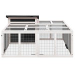 vidaXL Cușcă pentru iepuri gri 144x123x67,5 cm din lemn masiv de pin
