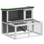 vidaXL Cușcă pentru iepuri, gri, 102x90x84,5 cm, lemn masiv de pin