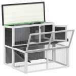 vidaXL Cușcă pentru iepuri, gri, 102x90x84,5 cm, lemn masiv de pin