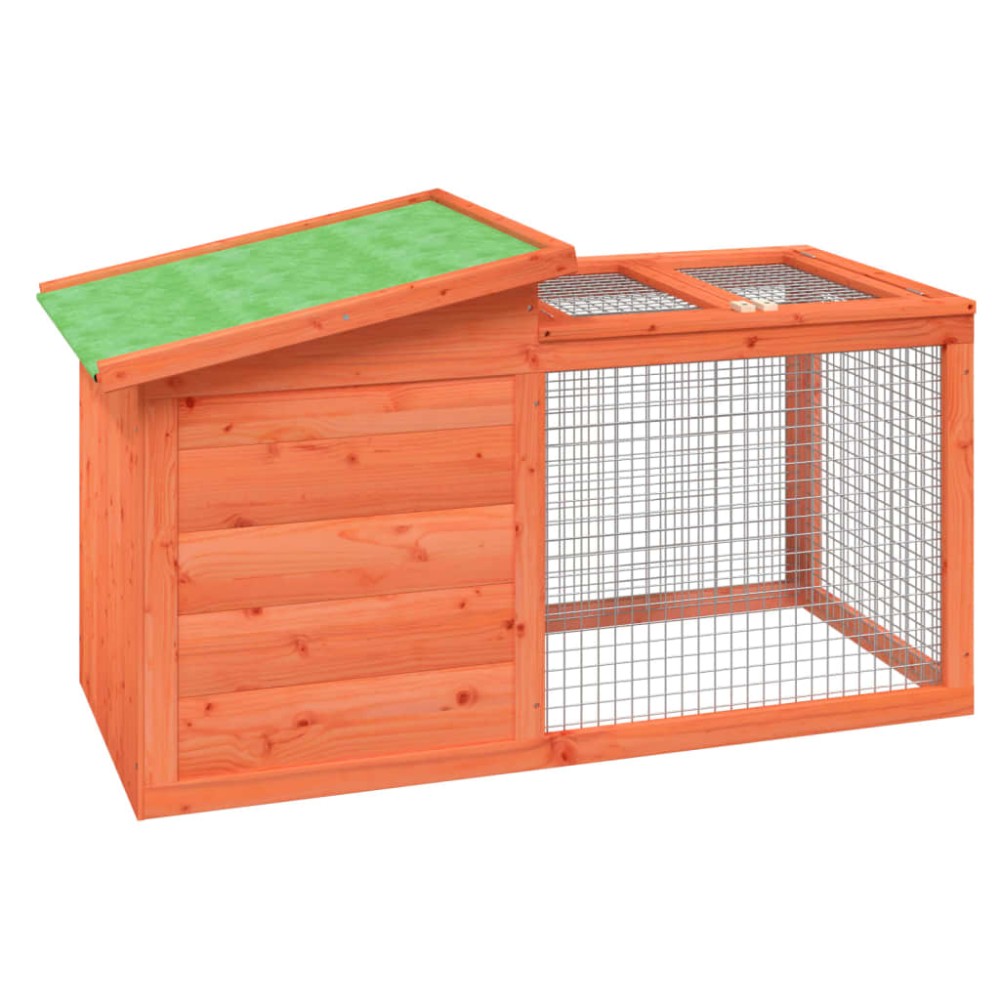 vidaXL Cușcă pentru iepuri maro 100,5x54x55 cm lemn masiv de pin