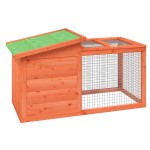 vidaXL Cușcă pentru iepuri maro 100,5x54x55 cm lemn masiv de pin