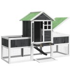 vidaXL Cușcă pentru iepuri gri 170x63x113 cm lemn masiv de pin