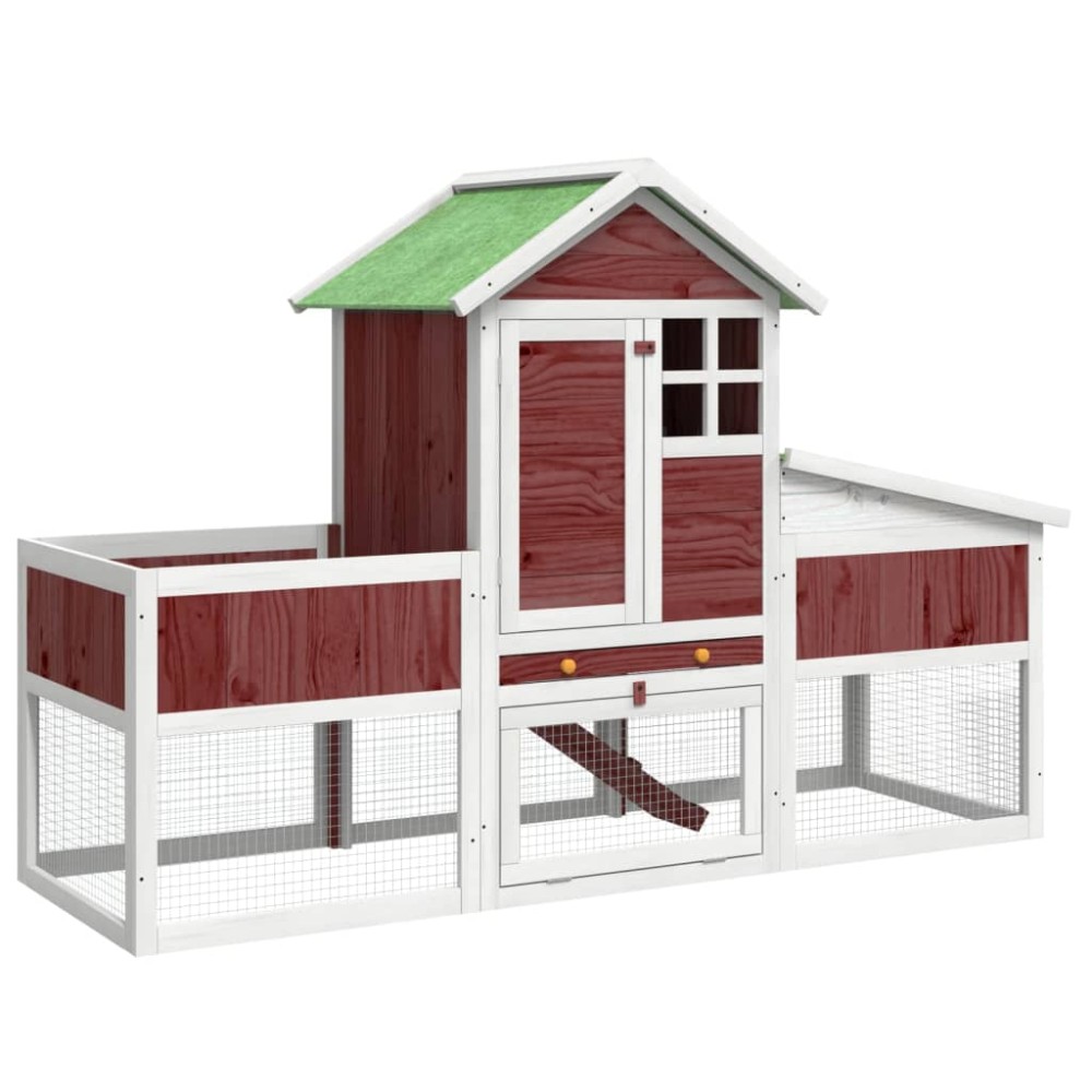 vidaXL Cușcă pentru iepuri cafeniu 170x63x113 cm lemn masiv de pin