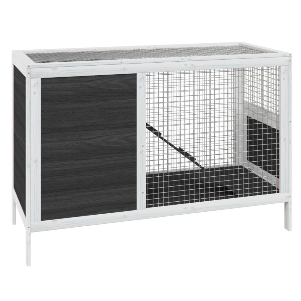 vidaXL Cușcă pentru iepuri gri 103x44x69,5 cm lemn masiv de pin