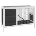 vidaXL Cușcă pentru iepuri gri 103x44x69,5 cm lemn masiv de pin vidaXL Cușcă pentru iepuri gri 103x44x69,5 cm lemn masiv de pin