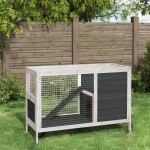 vidaXL Cușcă pentru iepuri gri 103x44x69,5 cm lemn masiv de pin vidaXL Cușcă pentru iepuri gri 103x44x69,5 cm lemn masiv de pin