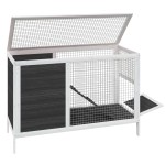 vidaXL Cușcă pentru iepuri gri 103x44x69,5 cm lemn masiv de pin vidaXL Cușcă pentru iepuri gri 103x44x69,5 cm lemn masiv de pin