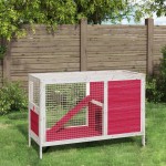 vidaXL Cușcă pentru iepuri roșu 103x44x69,5 cm lemn masiv de pin vidaXL Cușcă pentru iepuri roșu 103x44x69,5 cm lemn masiv de pin