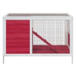 vidaXL Cușcă pentru iepuri roșu 103x44x69,5 cm lemn masiv de pin vidaXL Cușcă pentru iepuri roșu 103x44x69,5 cm lemn masiv de pin