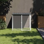 vidaXL Coteț pui cu acoperiș, antracit, 103x98x90 cm, oțel galvanizat vidaXL Coteț pui cu acoperiș, antracit, 103x98x90 cm, oțel galvanizat