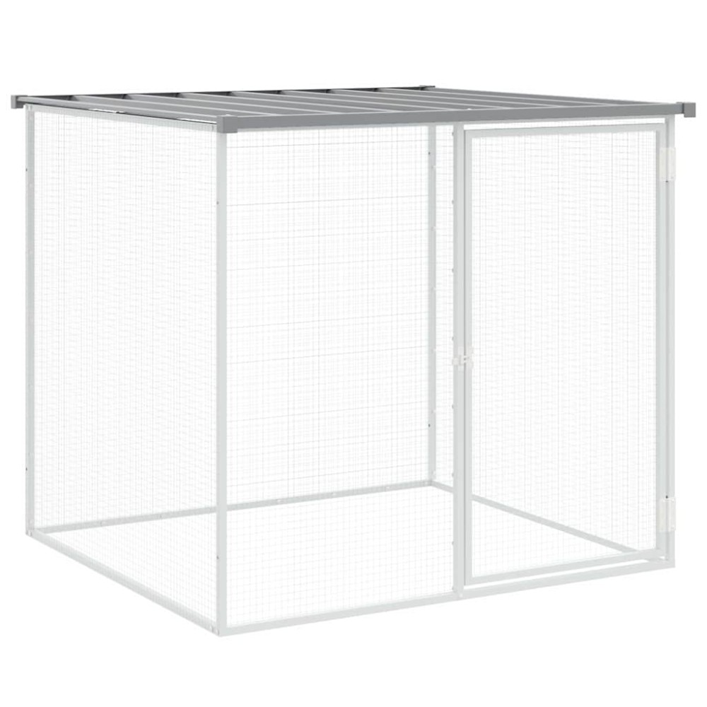 vidaXL Coteț pui cu acoperiș gri deschis 103x98x90 cm oțel galvanizat
