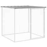 vidaXL Coteț pui cu acoperiș gri deschis 103x98x90 cm oțel galvanizat