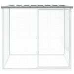 vidaXL Coteț pui cu acoperiș gri deschis 103x98x90 cm oțel galvanizat