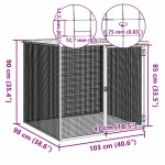 vidaXL Coteț pui cu acoperiș gri deschis 103x98x90 cm oțel galvanizat