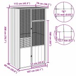 vidaXL Colivie pentru păsări antracit 115x78x200 cm oțel galvanizat vidaXL Colivie pentru păsări antracit 115x78x200 cm oțel galvanizat