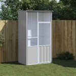 vidaXL Colivie pentru păsări gri 115x78x200 cm oțel galvanizat vidaXL Colivie pentru păsări gri 115x78x200 cm oțel galvanizat
