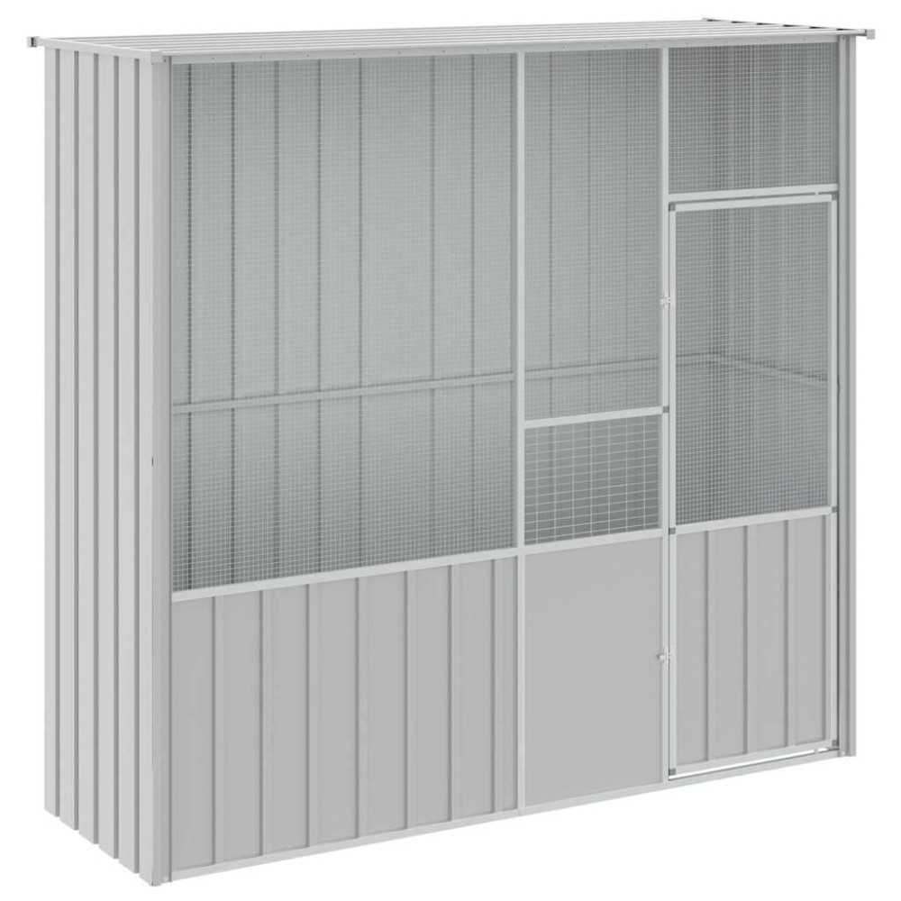 vidaXL Colivie pentru păsări gri 215x78x200 cm oțel galvanizat