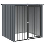 vidaXL Cușcă câine cu acoperiș, negru, 110x103x109 cm, oțel galvanizat vidaXL Cușcă câine cu acoperiș, negru, 110x103x109 cm, oțel galvanizat