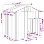 vidaXL Cușcă câine cu acoperiș antracit 117x103x123 cm oțel galvanizat vidaXL Cușcă câine cu acoperiș antracit 117x103x123 cm oțel galvanizat