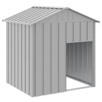 vidaXL Casă câine & acoperiș gri deschis 117x103x123cm oțel galvanizat vidaXL Casă câine & acoperiș gri deschis 117x103x123cm oțel galvanizat