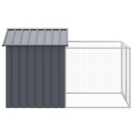 vidaXL Cușcă câine cu țarc antracit 117x201x123 cm oțel galvanizat