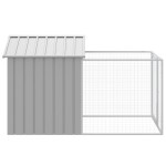 vidaXL Cușcă de câine & țarc gri deschis 117x201x123cm oțel galvanizat vidaXL Cușcă de câine & țarc gri deschis 117x201x123cm oțel galvanizat