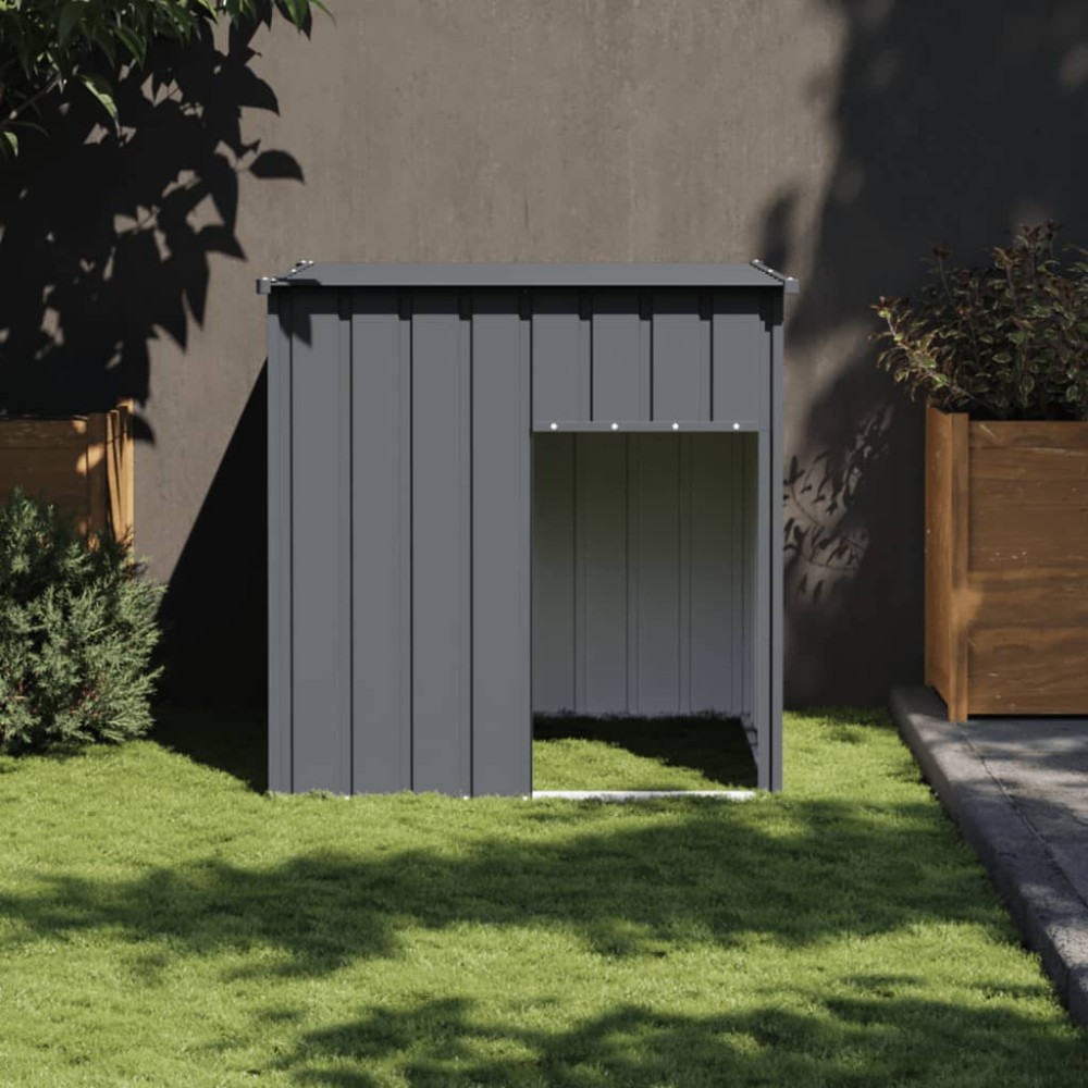 vidaXL Cușcă câine cu acoperiș antracit 110x103x109 cm oțel galvanizat