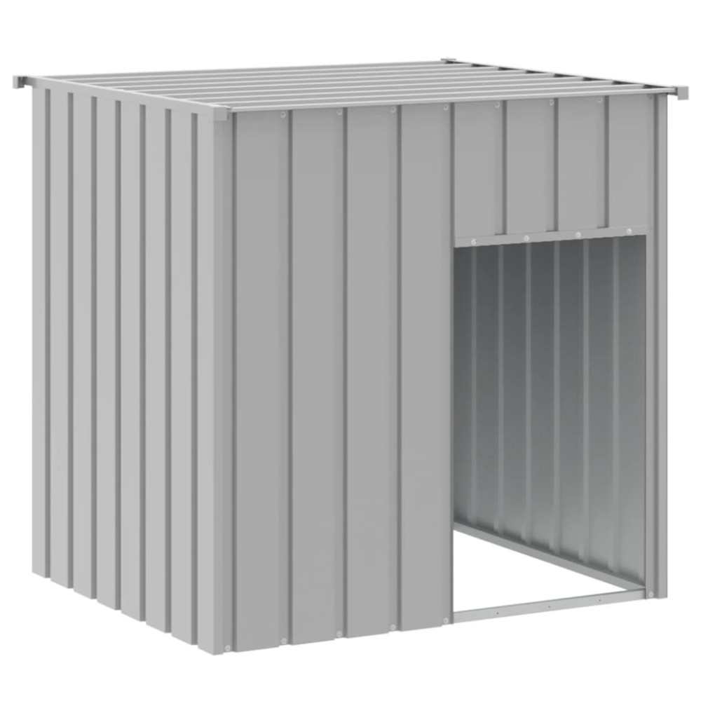 vidaXL Casă câine & acoperiș gri deschis 110x103x109 oțel galvanizat