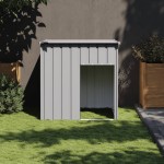 vidaXL Casă câine & acoperiș gri deschis 110x103x109 oțel galvanizat vidaXL Casă câine & acoperiș gri deschis 110x103x109 oțel galvanizat